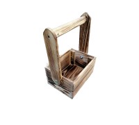 Ящик деревянный реечный со складной ручкой с обжигом