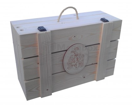 Деревянный ящик чемодан с защёлками для подарка