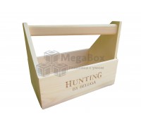 Сувенирный деревянный ящик с диагональной ручкой