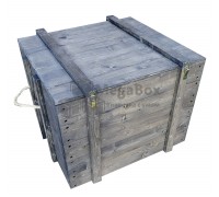 Деревянный ящик с крышкой и защёлками большой