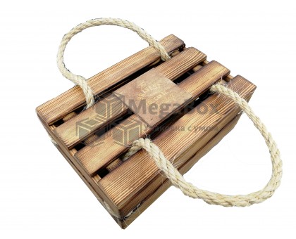 Деревянный ящик подарочный с ручками и крышкой